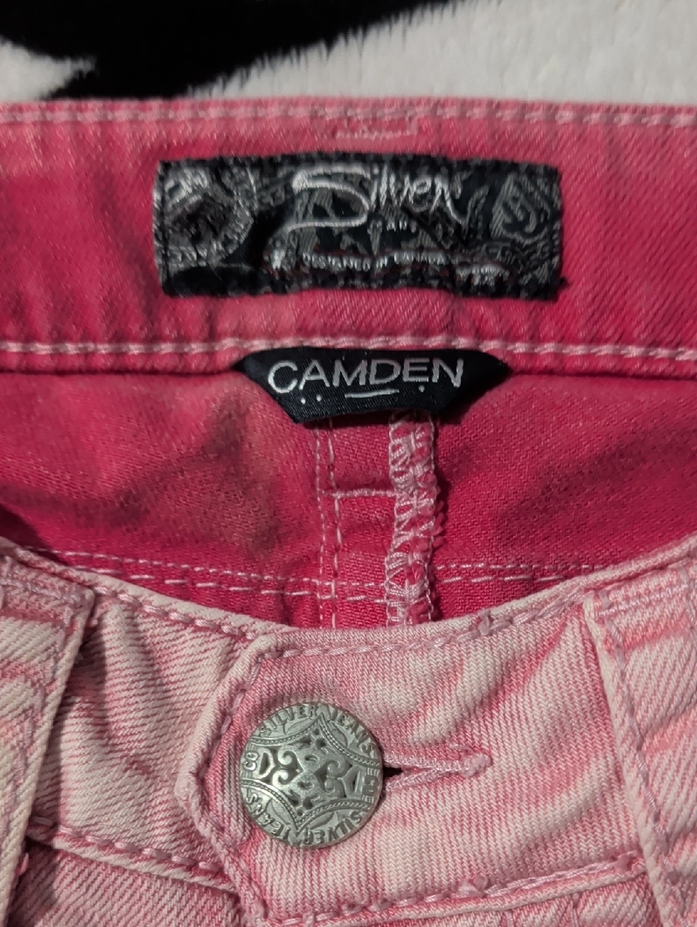 Pink Distressed SILVER CAMDEN Women’s Jeans size 24 - Picture 2 of 8